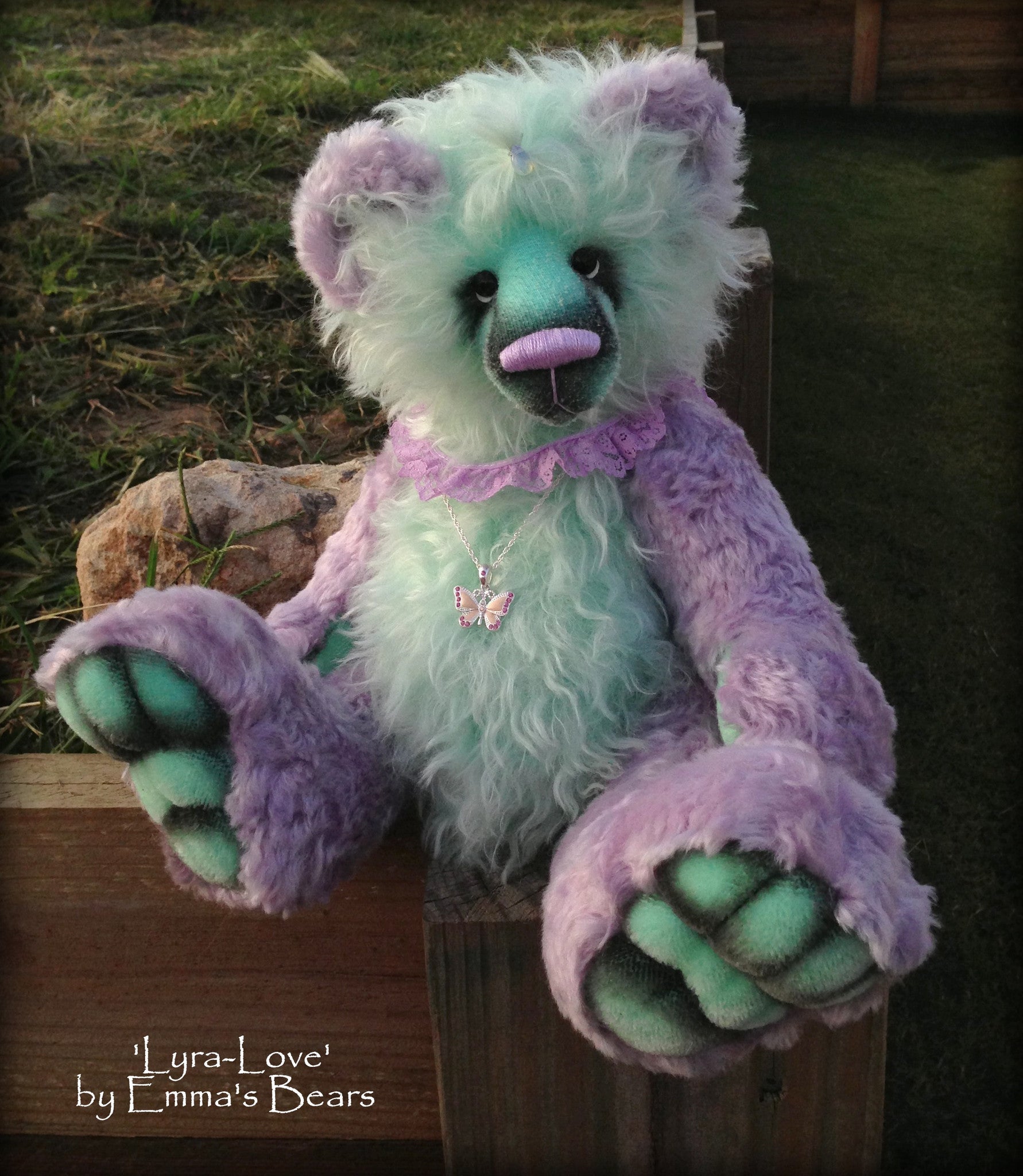 Lyra Love - 19IN hand dyed mohair artist bear by Emmas Bears - OOAK