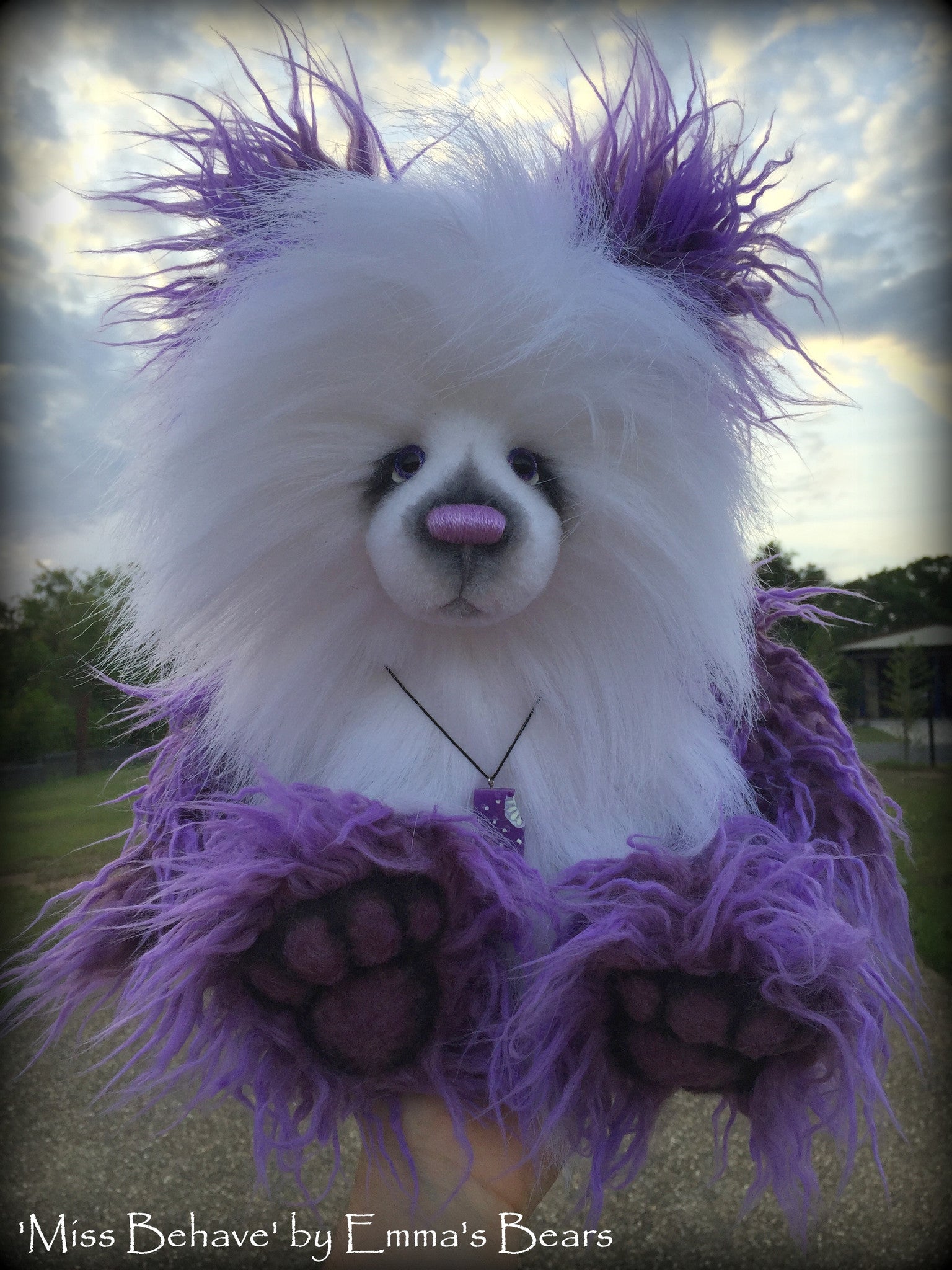 Miss Behave - 18" faux fur artist bear  - OOAK by Emma's Bears