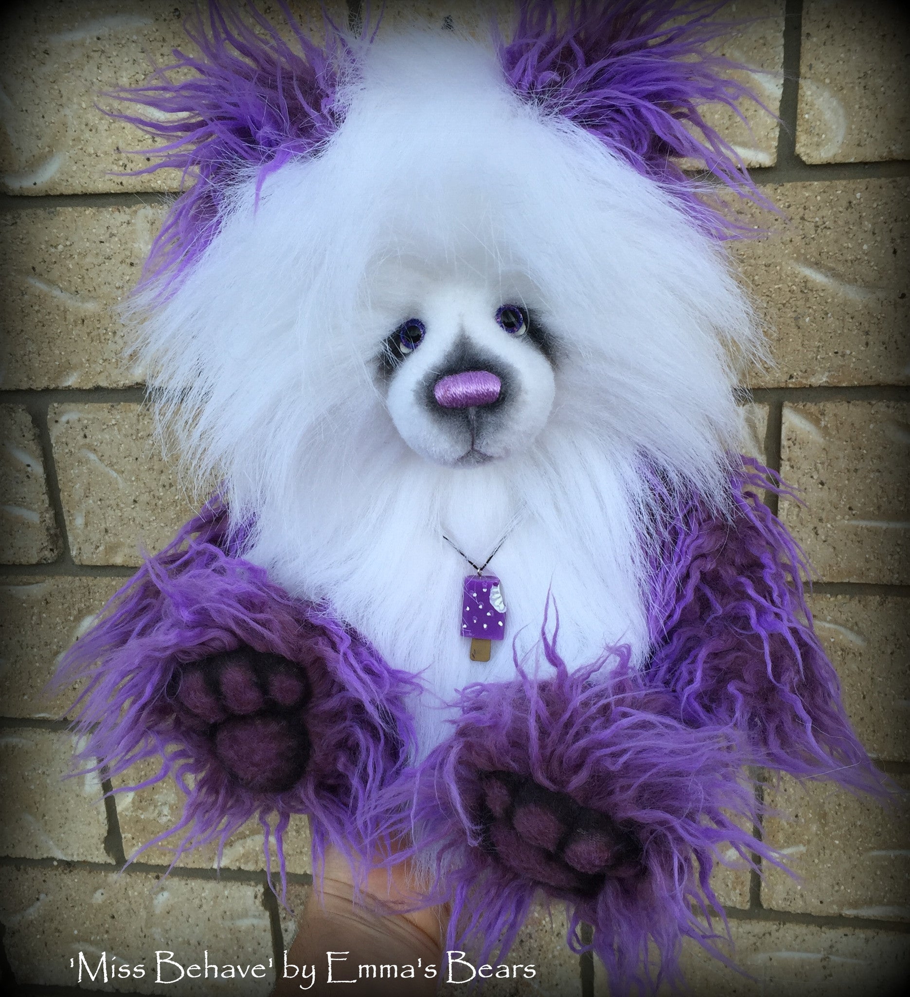 Miss Behave - 18" faux fur artist bear  - OOAK by Emma's Bears