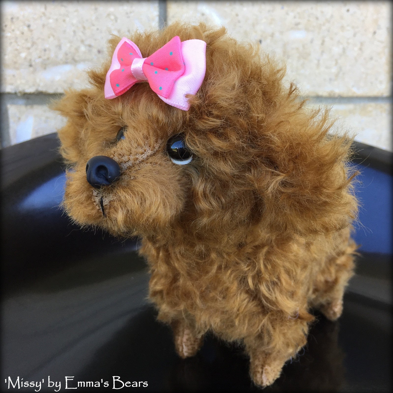 Missy Pup - 8IN mohair puppy soft sculpture by Emmas Bears - OOAK