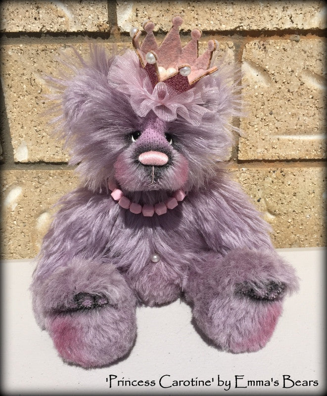 Princess Carotine - 12" hand dyed mohair bear by Emmas Bears - OOAK