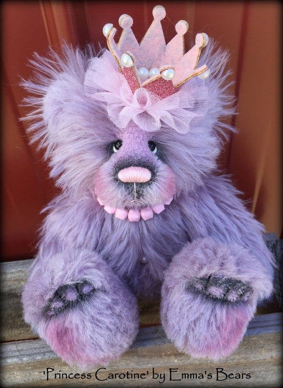 Princess Carotine - 12" hand dyed mohair bear by Emmas Bears - OOAK