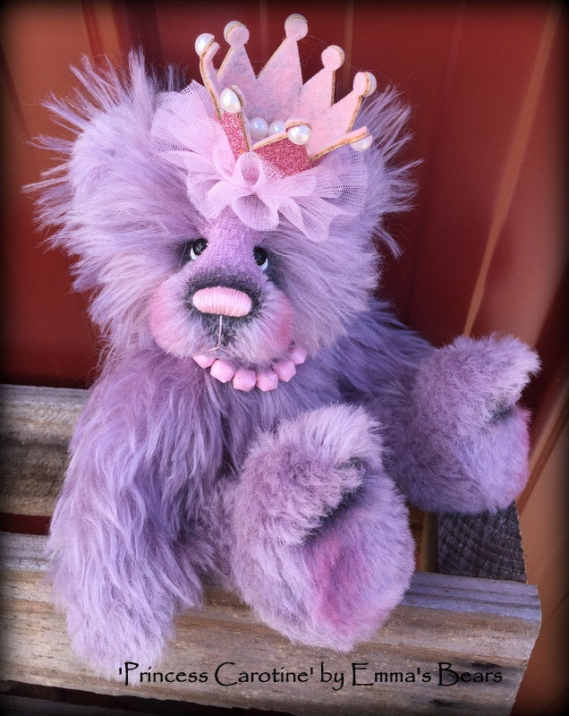 Princess Carotine - 12" hand dyed mohair bear by Emmas Bears - OOAK