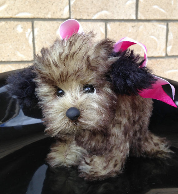 Sienna Pup - 8IN mohair puppy soft sculpture by Emmas Bears - OOAK